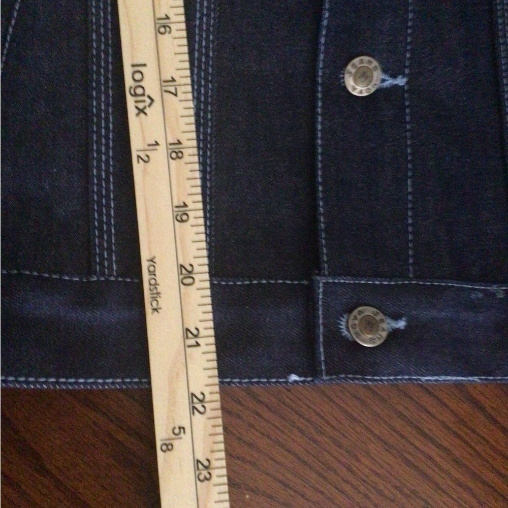 Platinum Nova Jean Boys Large 6/7 Dark Wash Denim Jacket Embroidered Hip Hop Y2K - Picture 4 of 14